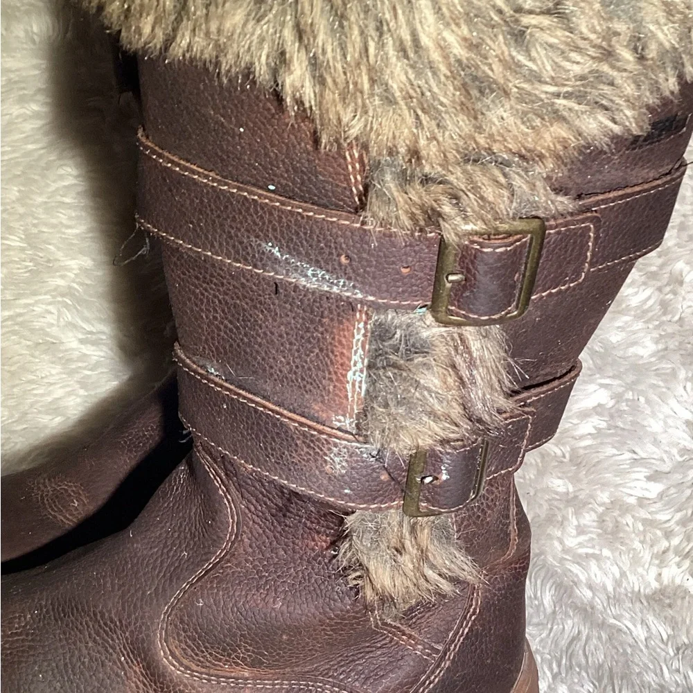 L.L. Bean Brown Winter Boots with Fur Trim